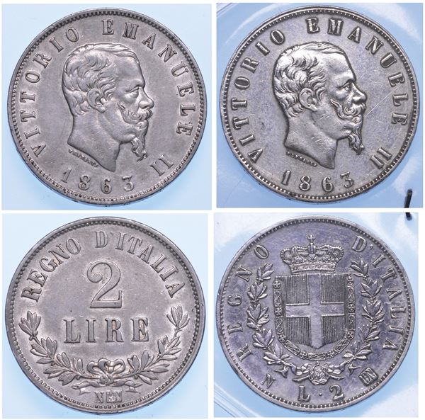 REGNO D’ITALIA. VITTORIO EMANUELE II DI SAVOIA, 1861-1878. Lotto di due monete.