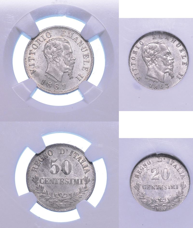 REGNO D’ITALIA. VITTORIO EMANUELE II DI SAVOIA, 1861-1878. Lotto di due monete.  - Asta Numismatica - I - Cambi Casa d'Aste