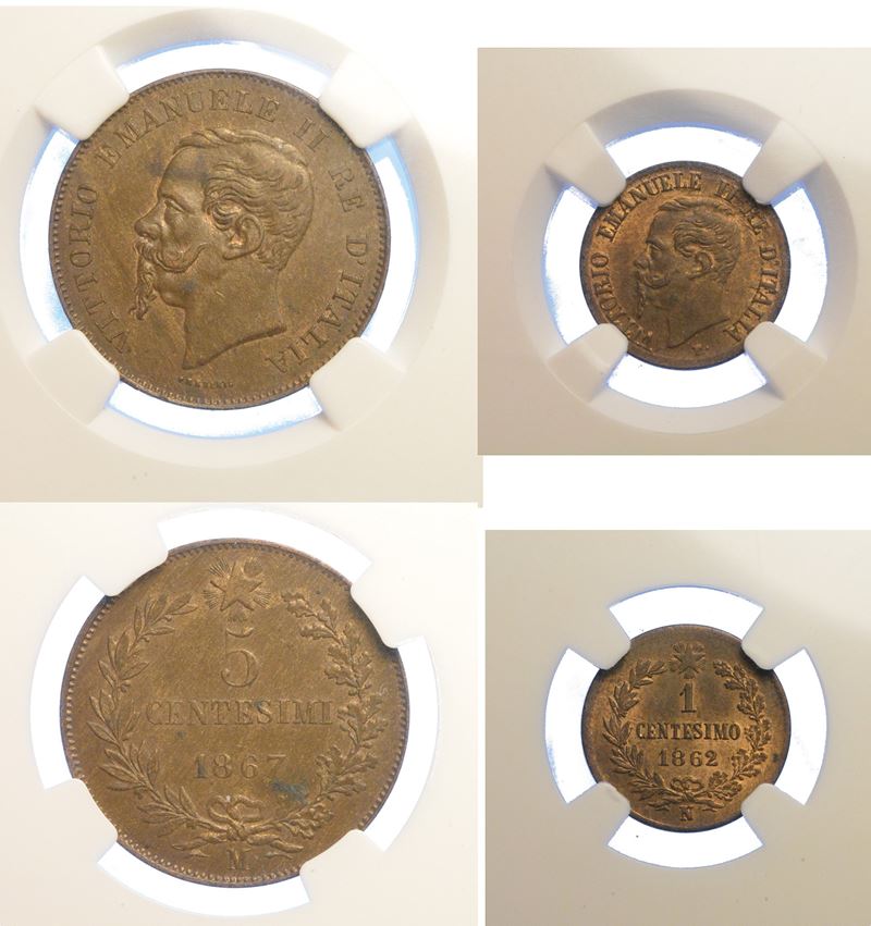 REGNO D’ITALIA. VITTORIO EMANUELE II DI SAVOIA, 1861-1878. Lotto di due monete.  - Asta Numismatica - I - Cambi Casa d'Aste