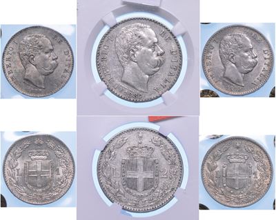 Regno D’italia. Umberto i di Savoia, 1878-1900. Lotto di Tre Monete.
