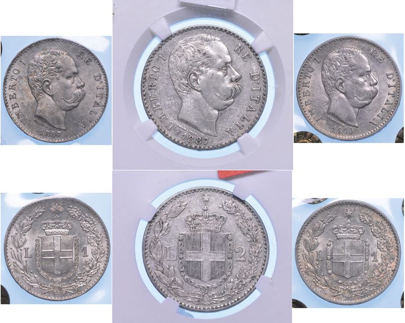 REGNO D’ITALIA. UMBERTO I DI SAVOIA, 1878-1900. Lotto di tre monete.  - Auction Numismatics - I - Cambi Casa d'Aste