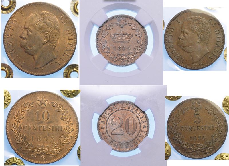 REGNO D’ITALIA. UMBERTO I DI SAVOIA, 1878-1900. Lotto di tre monete.  - Asta Numismatica - I - Cambi Casa d'Aste