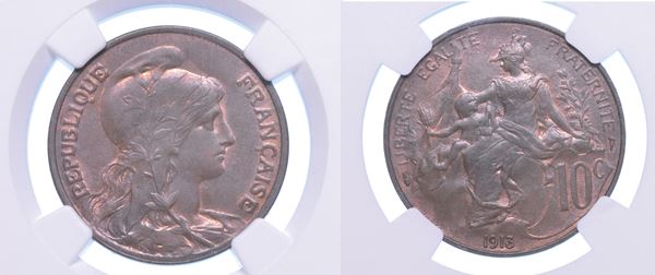 FRANCIA. TROISIEME REPUBLIQUE, 1870-1940. 10 Centimes 1913.