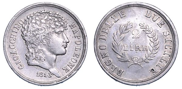 NAPOLI. GIOACCHINO NAPOLEONE (MURAT), 1808-1815. 2 Lire 1813.