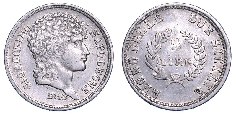 NAPOLI. GIOACCHINO NAPOLEONE (MURAT), 1808-1815. 2 Lire 1813.  - Asta Numismatica - I - Cambi Casa d'Aste