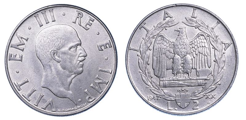 REGNO D’ITALIA. VITTORIO EMANUELE III DI SAVOIA, 1900-1946. 2 Lire 1942. Impero.  - Asta Numismatica - I - Cambi Casa d'Aste
