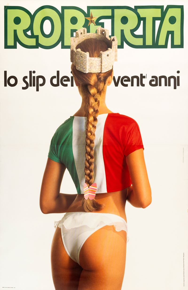 Pentagono Studio : Roberta - Lo slip dei vent’anni  - Asta Manifesti e Collectible - Cambi Casa d'Aste