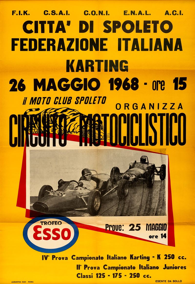 Anonimo : Circuito motociclistico karting - Spoleto - Esso  - Auction Vintage Posters and Collectible - Cambi Casa d'Aste
