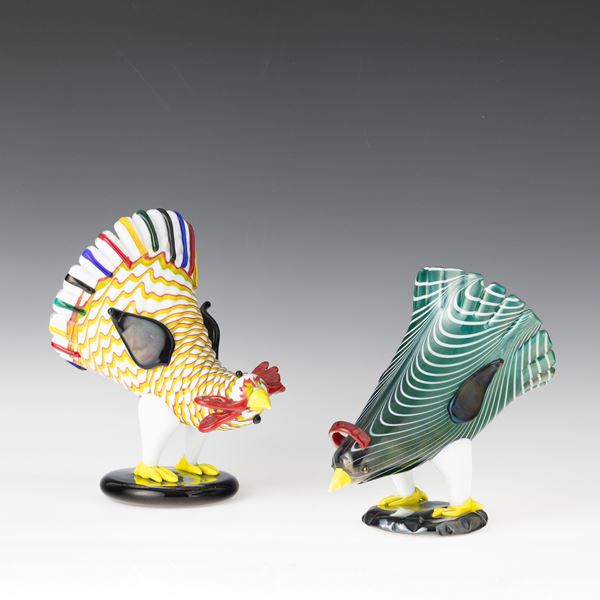 Fulvio Bianconi - Venini, Murano 1993 Gallo e Gallina