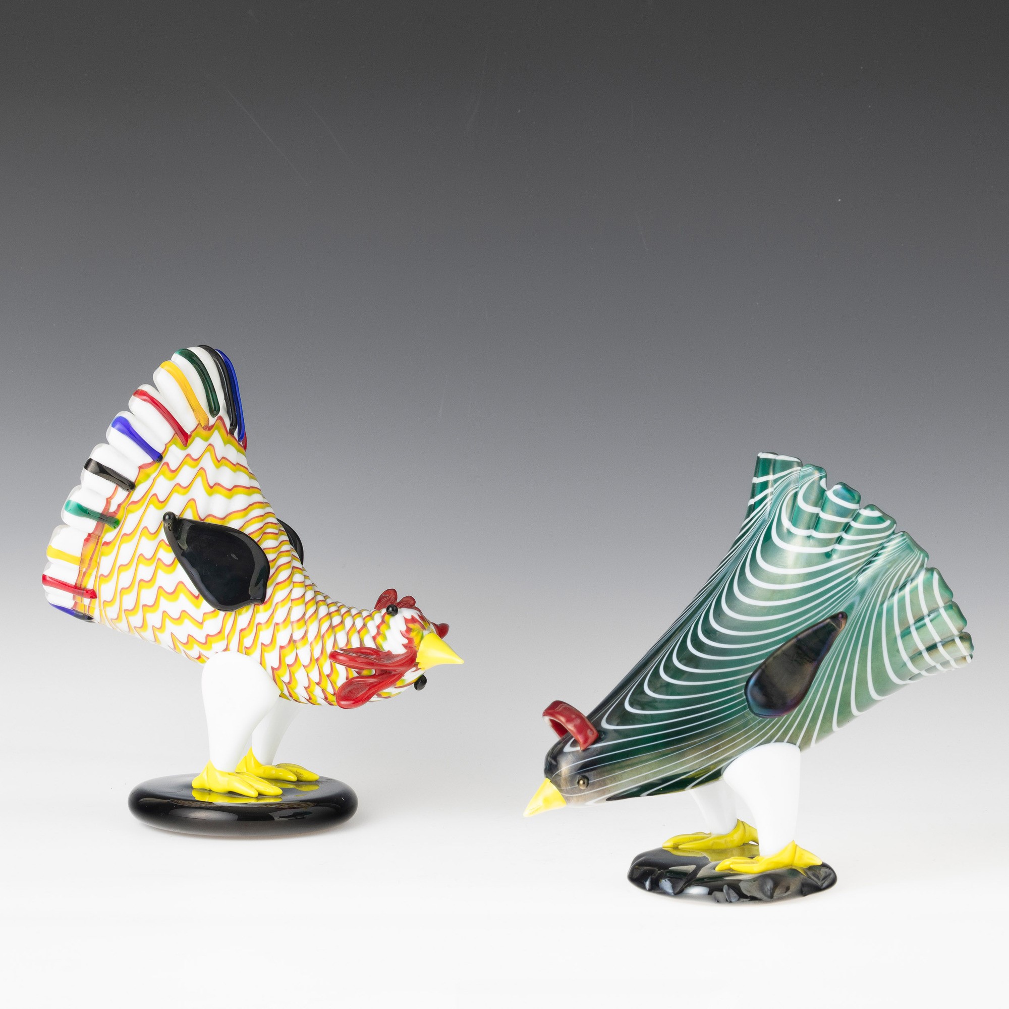 Fulvio Bianconi - Venini, Murano 1993 Gallo e Gallina