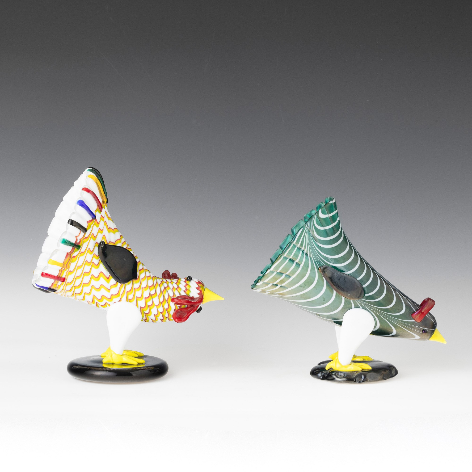 Fulvio Bianconi - Venini, Murano 1993 Gallo e Gallina