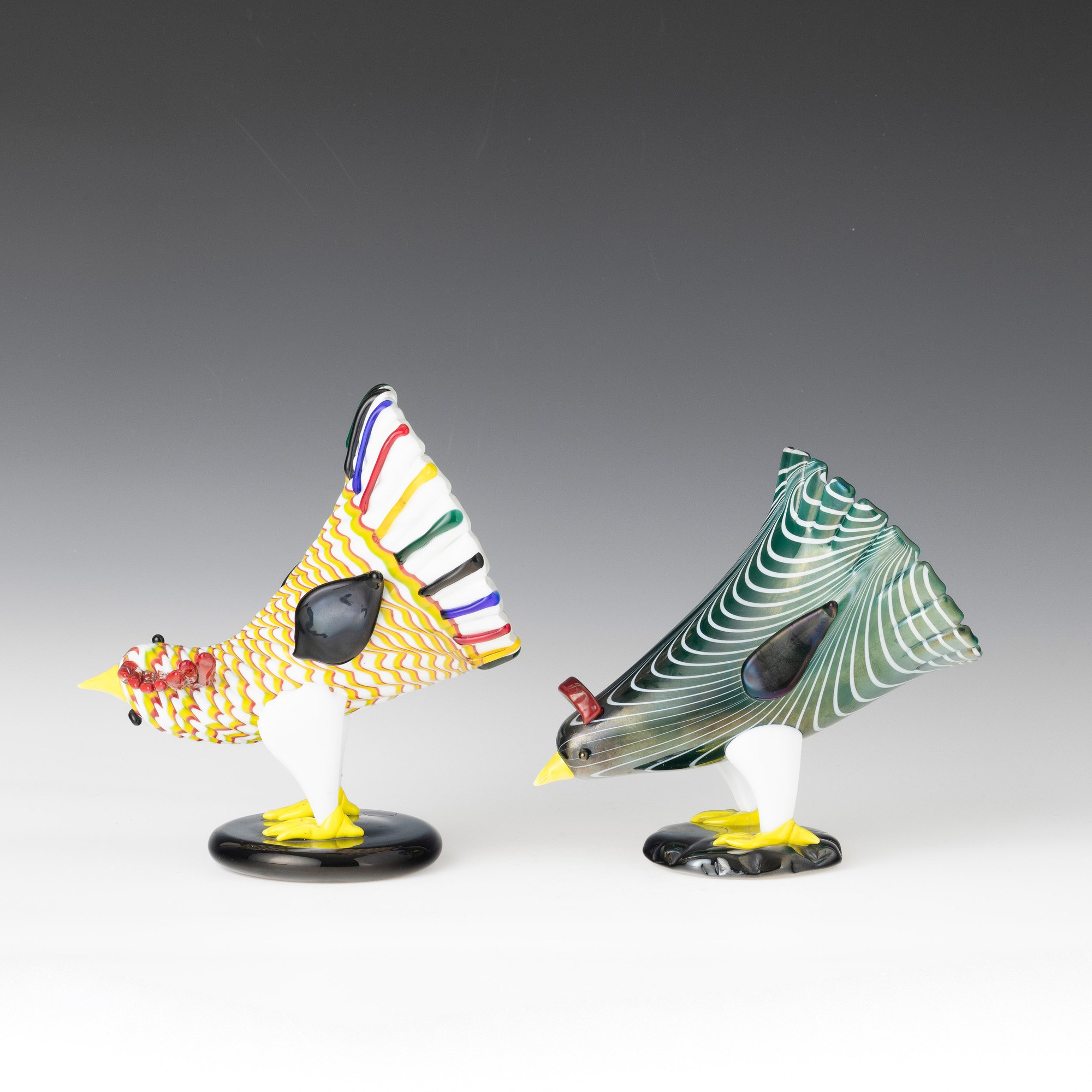 Fulvio Bianconi - Venini, Murano 1993 Gallo e Gallina