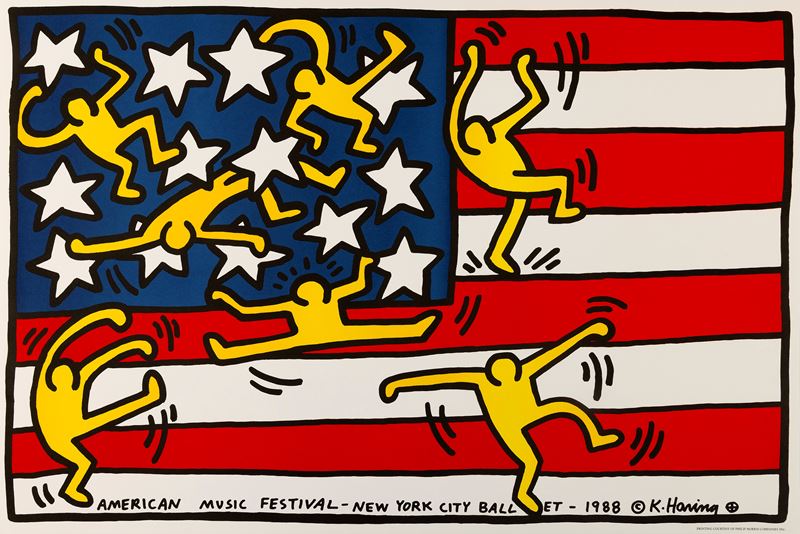 Keith Haring : American Music Festival New York  - Asta Manifesti d'Epoca e Collectible - Cambi Casa d'Aste