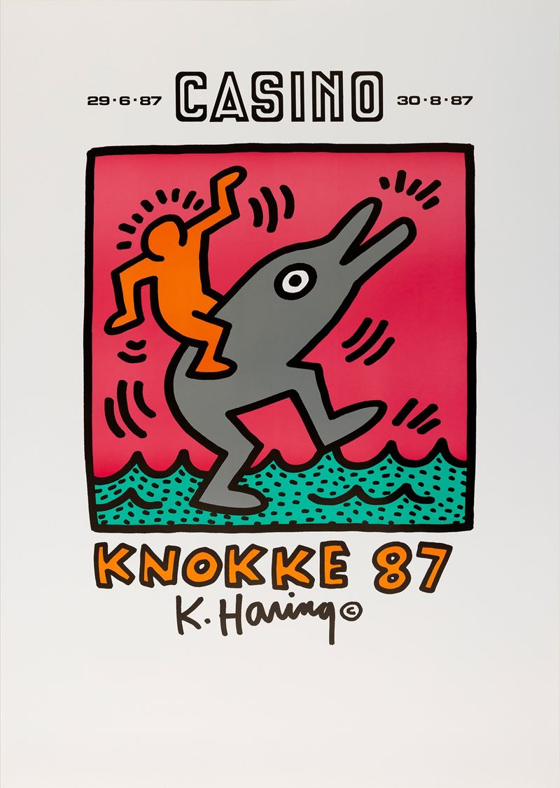 Keith Haring : Casino - Knokke 87  - Asta Manifesti e Collectible - Cambi Casa d'Aste