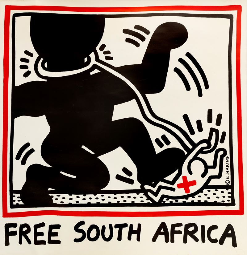 Keith Haring : Free South Africa  - Auction Vintage Posters and Collectible - Cambi Casa d'Aste