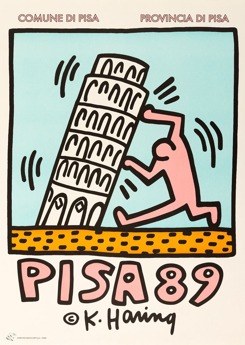 Keith Haring : Pisa 89  - Asta Manifesti e Collectible - Cambi Casa d'Aste