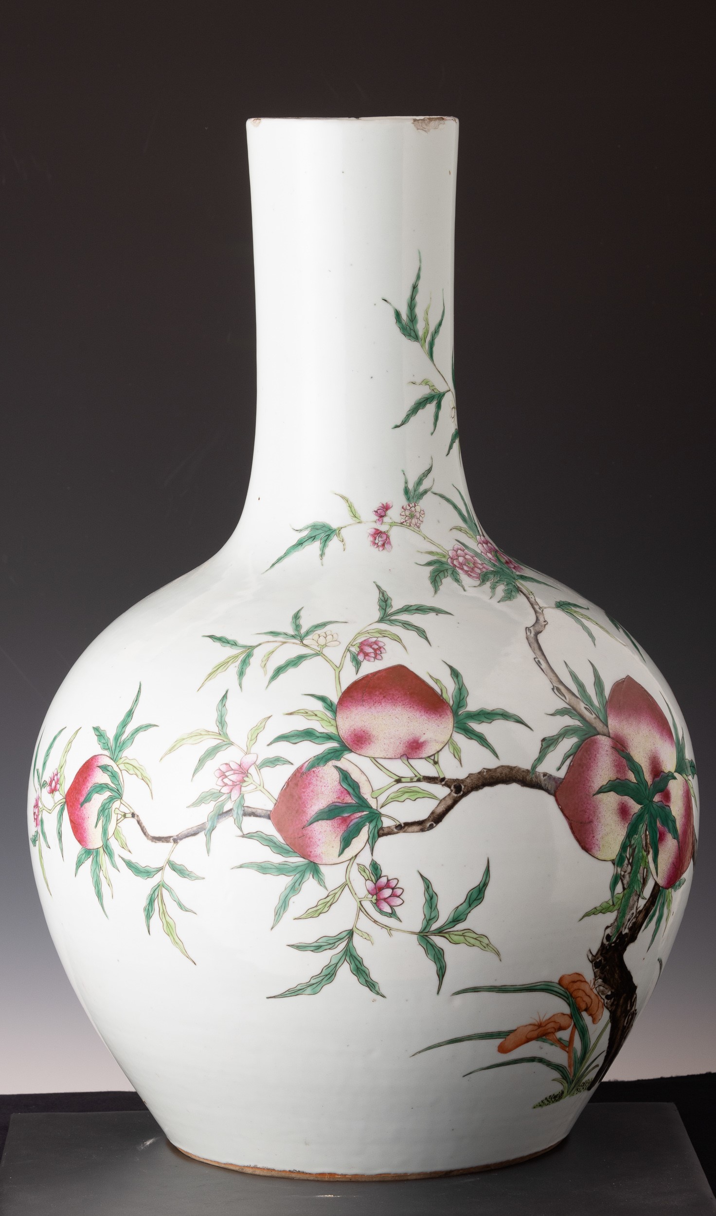 Vaso in Porcellana a Nove Pesche, Cina, Dinastia Qing, Epoca Dao Guang (1821-1850)