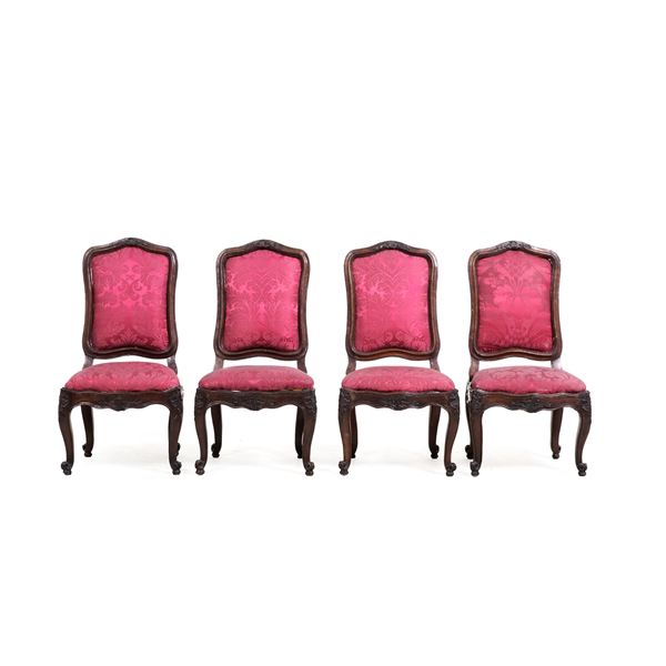 Gruppo di quattro sedie Luigi XV. XVIII secolo