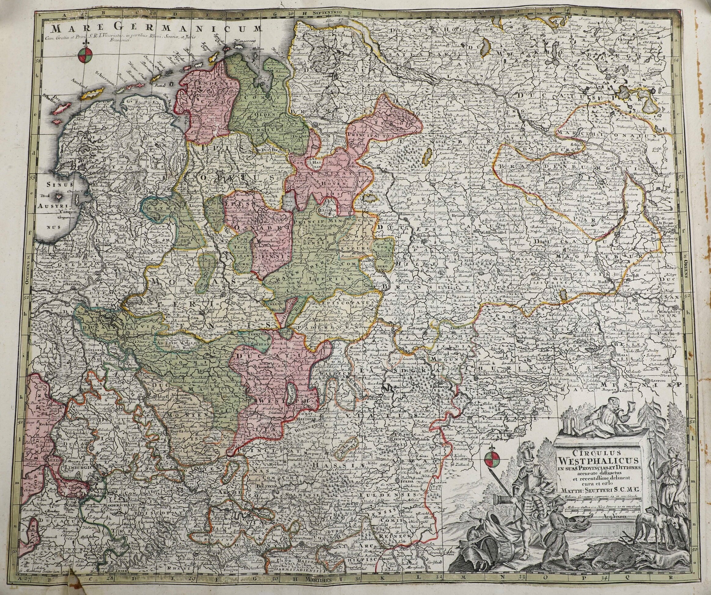 Matthäus Seutter Cinque Carte Geografiche Differenti, Riproducenti per lo Più Territori delle Pro...