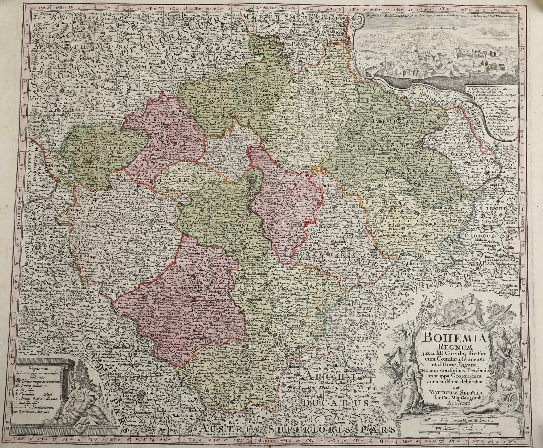 Matthäus Seutter Cinque Carte Geografiche Differenti, Riproducenti per lo Più Territori delle Pro...