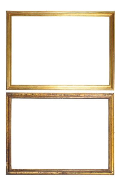 Coppia di Cornici in Legno Intagliato e Dorato. XX Secolo