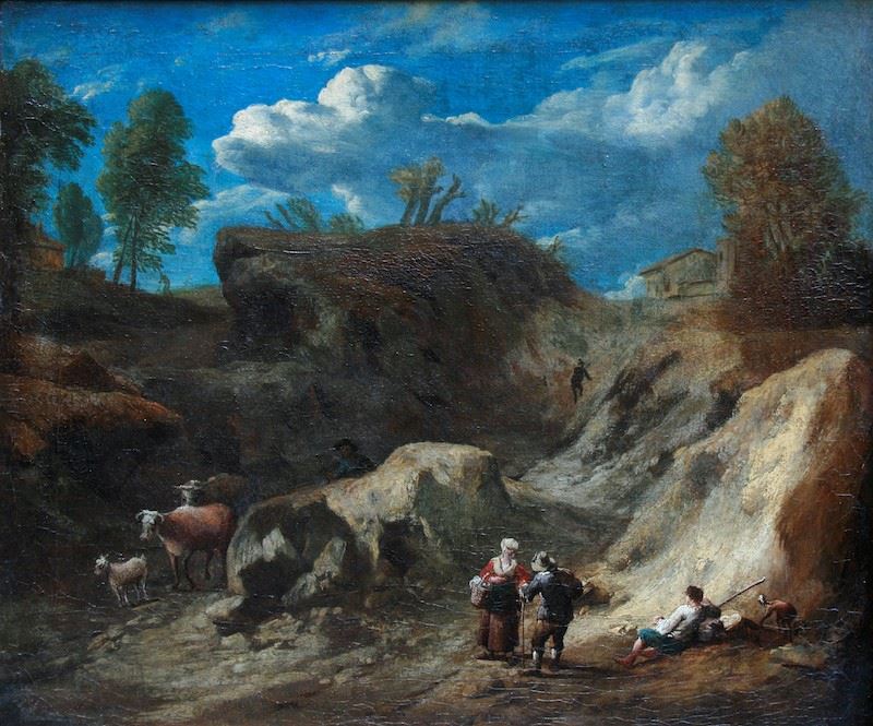 Cornelis Huysmans : Paesaggio con pastori e armenti  - olio su tela - Auction Old Paintings - Cambi Casa d'Aste