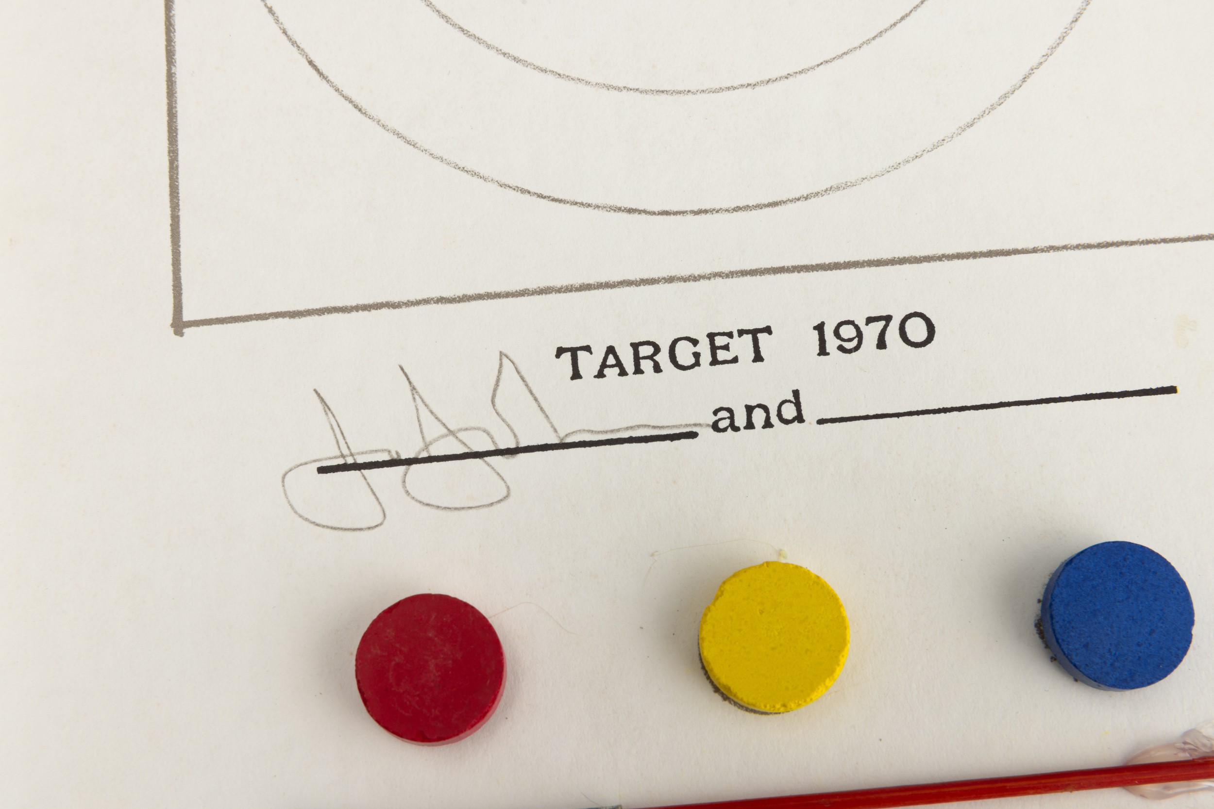 Jasper Johns - Target - da Technics and Creativity, multiplo con litografia offset e acquerello