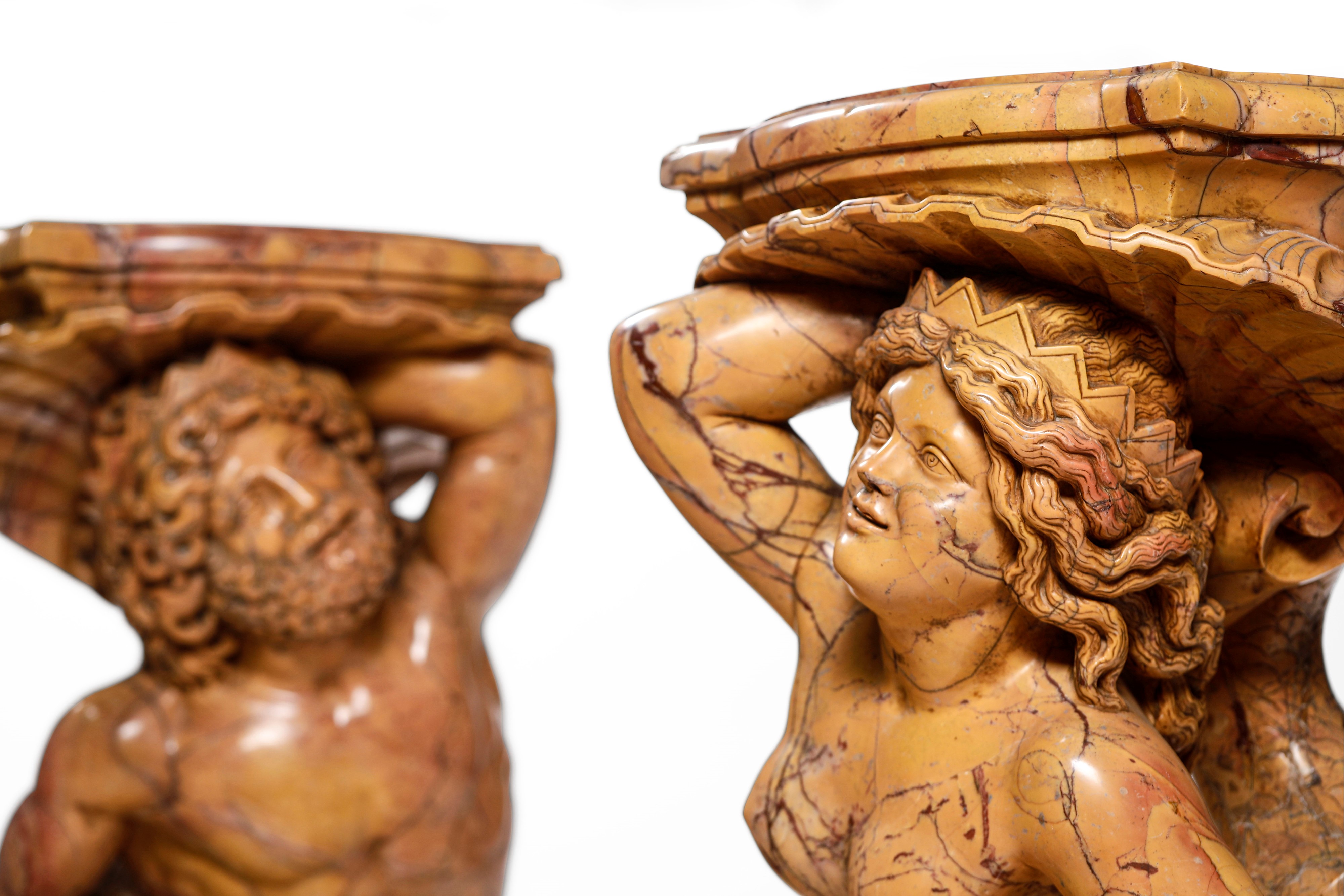 Poseidone e Anfitrite in Stile Barocco. Scultore del XX Secolo