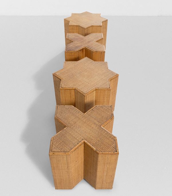 Quattro tavolini mod. Stella e Croce.