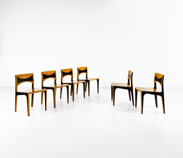 Afra e Tobia Scarpa - Sei sedie mod. Damasco.