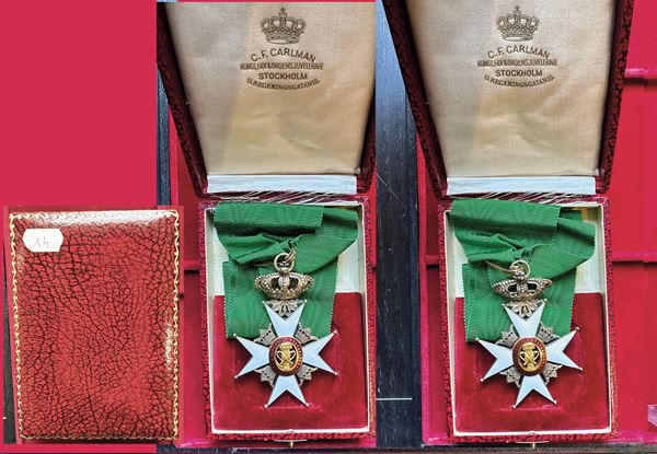 SVEZIA. ORDINE DI VASA. Croce di Commendatore dell'Ordine di Vasa in argento dorato.