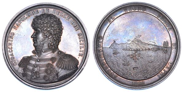 NAPOLI. GIOACCHINO MURAT, 1808-1815. Medaglia in argento. Presa di Capri 1808 (1811).