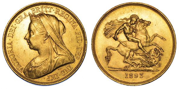 REGNO UNITO. VICTORIA, 1837-1901. 5 Pounds 1893.