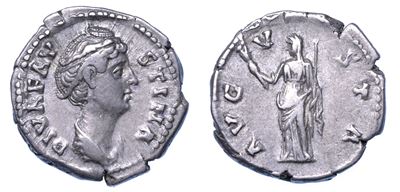 Faustina i (moglie di Antonino Pio), + 140/141. Denario, Dopo il 141. Roma.