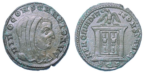DIVO COSTANZO I, + 306. Follis, anni 307-310. Aquileia.