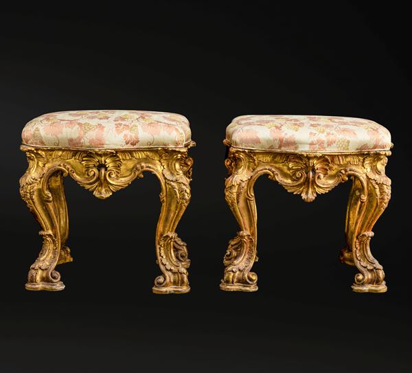 Coppia di panchetti. Roma, XVIII secolo