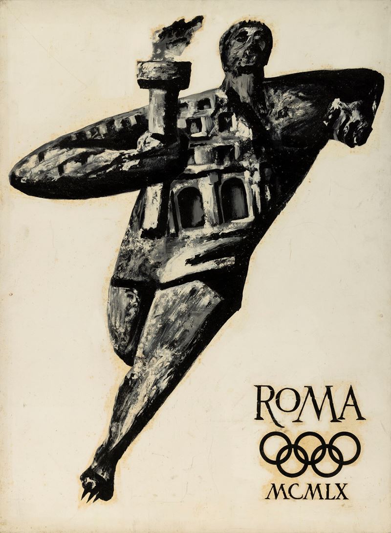 Armando Testa : Olimpiadi Roma 1960 MCMLX  - Asta Manifesti d'Epoca e Collectible - Cambi Casa d'Aste