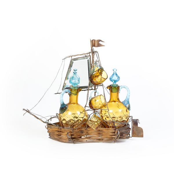 Acetoliera in metallo dorato