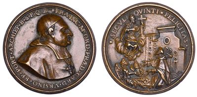Roma. Vincenzo Maria Orsini (futuro Papa Benedetto XIII), 1649-1730. Medaglia in Bronzo.