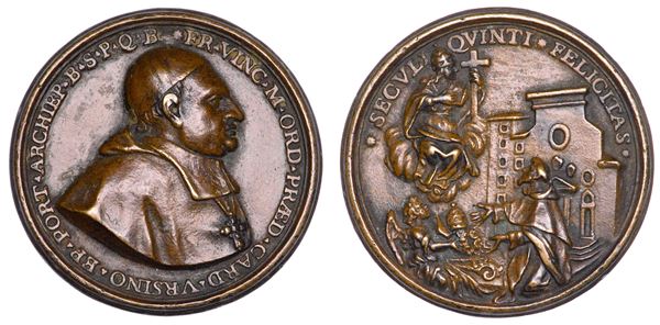 ROMA. VINCENZO MARIA ORSINI (futuro Papa Benedetto XIII), 1649-1730. Medaglia in bronzo.