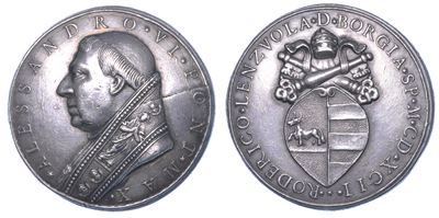 Stato Pontificio. Alessandro Vi (rodrigo De Borja di Jàtiva), 1492-1503. Medaglia 1492 di Restitu...