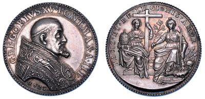 Stato Pontificio. Gregorio XV (alessandro Ludovisi), 1621-1623 . Medaglia Annuale in Argento 1623...