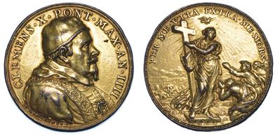Stato Pontificio. Clemente X (emilio Altieri), 1670-1676. Medaglia in Bronzo Dorato 1673/a. Iiii....