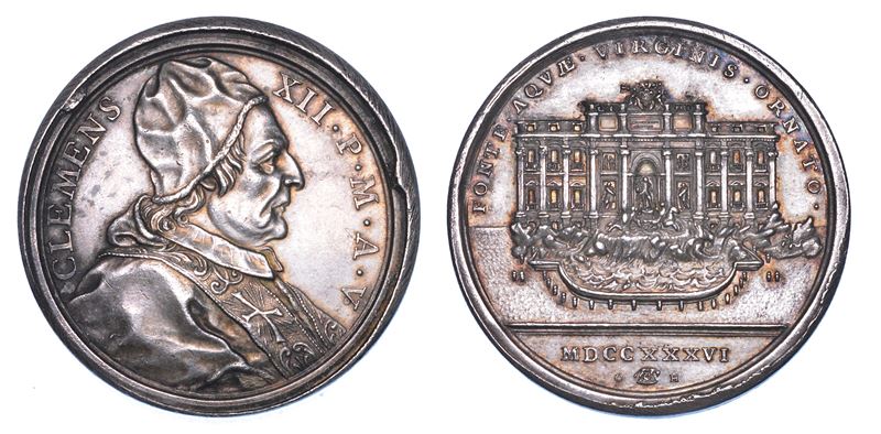 STATO PONTIFICIO. CLEMENTE XII (Lorenzo Corsini), 1730-1740. Medaglia in argento 1736/A. V .  - Auction Numismatics - Medals and popes - II - Cambi Casa d'Aste