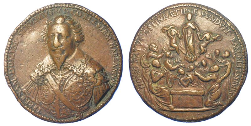 FRANCIA. CHARLES DE NEUFVILLE (marchese di Villeroi e governatore di Lione), 1566-1642. Medaglia in bronzo.  - Auction Numismatics - Medals and popes - II - Cambi Casa d'Aste