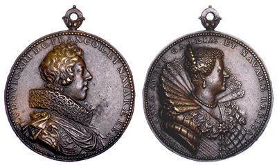 Francia. Luigi XIII e Anna D'austria, 1601-1666. Medaglia in Bronzo 1620.