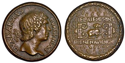 Paesi Bassi Meridionali. Carlo il Temerario (duca di Borgogna), 1467-1477. Medaglia in Bronzo (14...