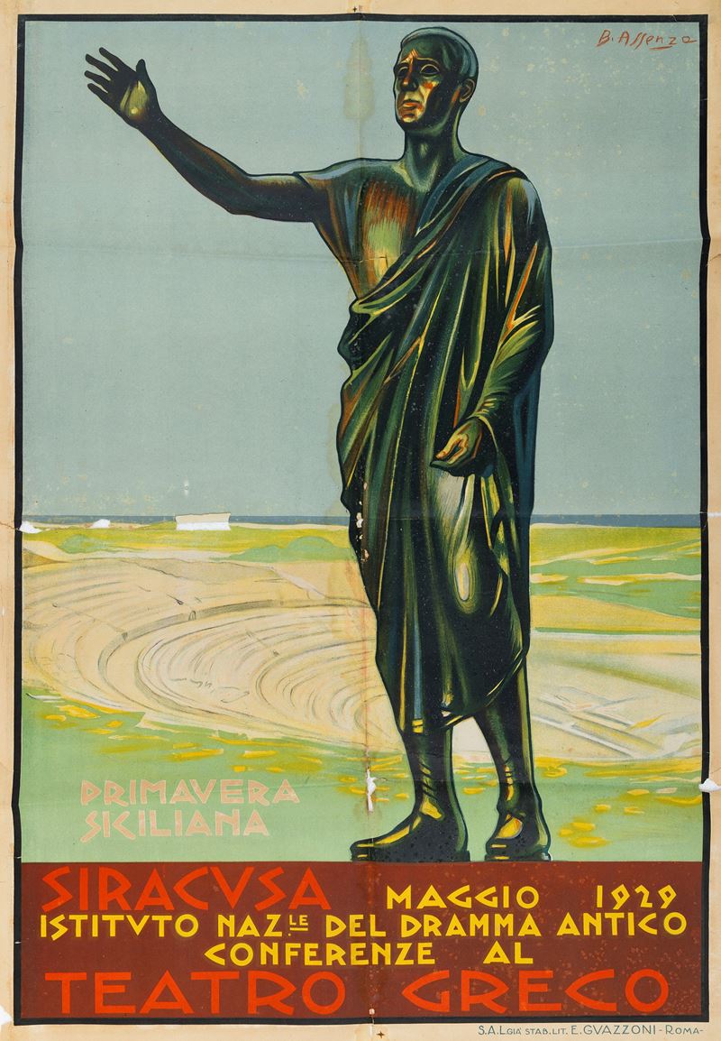 B. Assenza : Teatro Greco di Siracusa  - Auction Vintage Posters and Collectible - Cambi Casa d'Aste