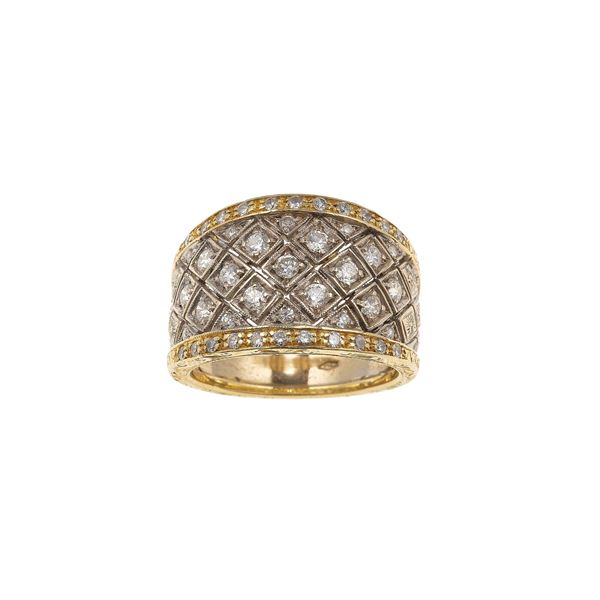 Diamond and gold ring