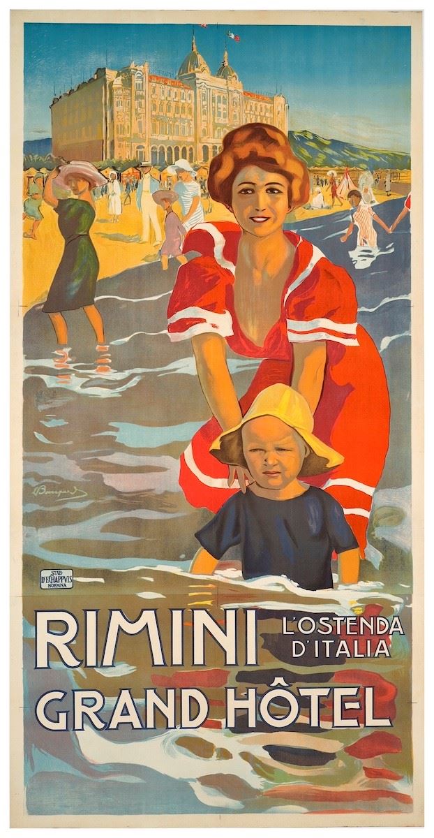 Luigi Bompard : Rimini Grand Hotel  - Asta Manifesti d'Epoca e Collectible - Cambi Casa d'Aste